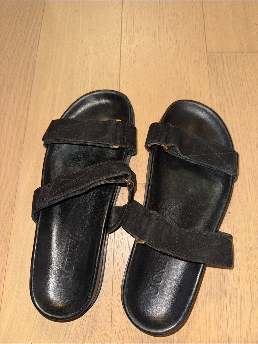 J. Crew Colbie Wide Strap Sandals in Suede & Leather 8.5